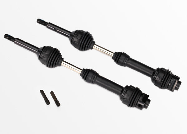 Driveshafts, rear, steel-spline constant-velocity (complete assembly) (x2)
