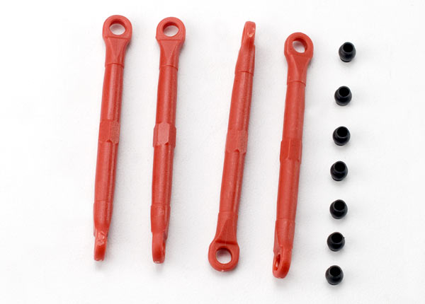 Toe link, front & rear (molded composite) (red) (x4)/ hollow balls (x8)