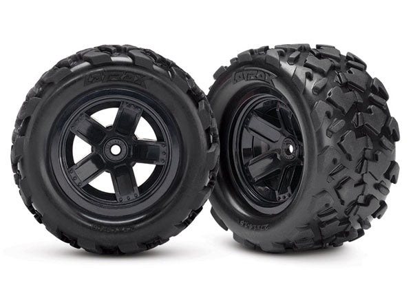 LaTrax Assembled Teton 5-Spoke Wheels & Tires (x2)
