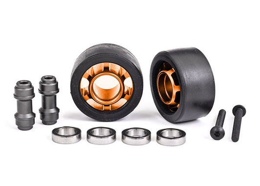 Wheelie Bar Wheels - Orange-Anodized (x2)