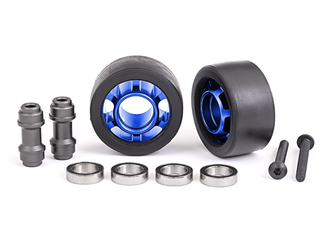 Wheelie Bar Wheels, 6061-T6 Aluminum (Blue) (2)