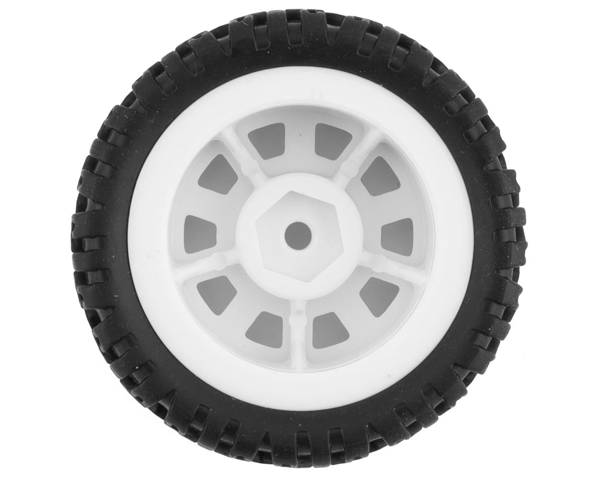 1/16 Pre-Mounted Treaded Tires (White) (4) (w/9mm Hex)