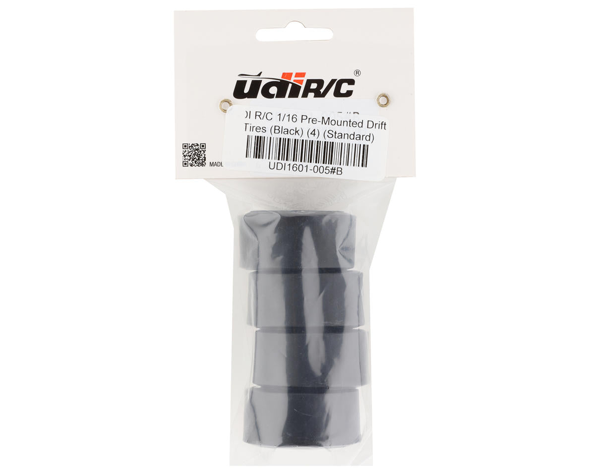 1/16 Pre-Mounted Drift Tires (Black) (4) (w/9mm Hex)