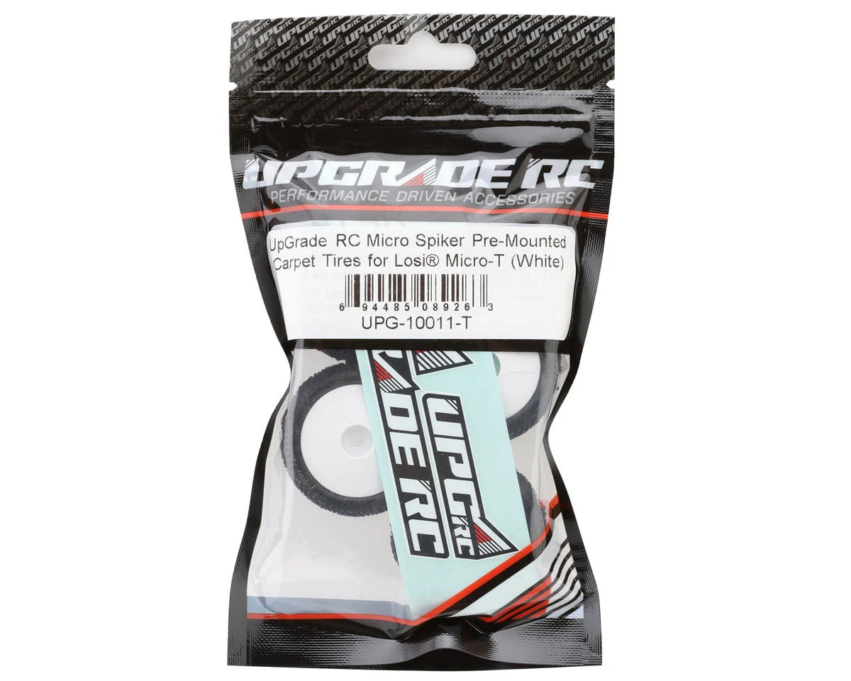 Micro Spiker Pre-Mounted Carpet Tires for Losi® Micro-T (White) (4)