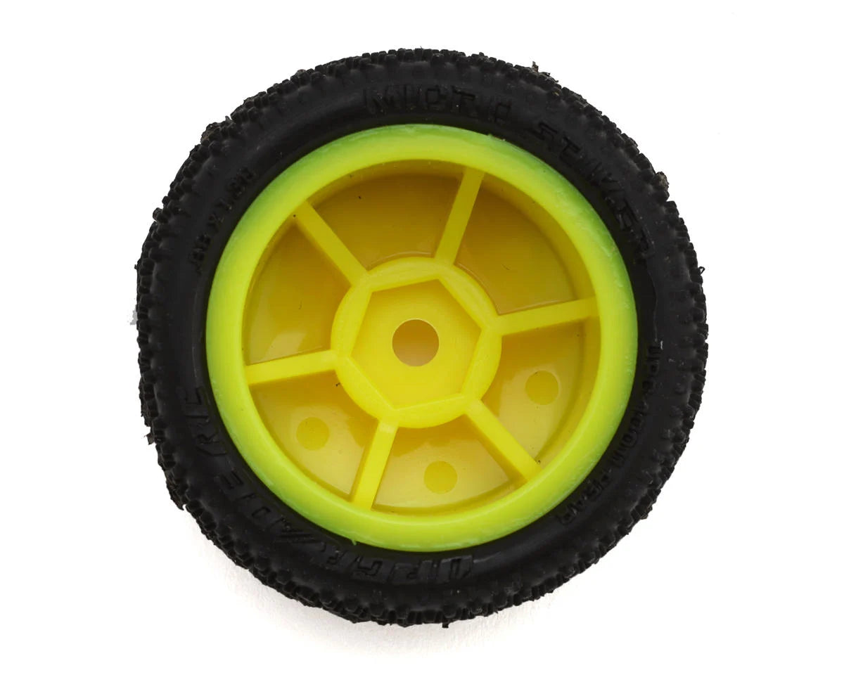 Micro Spiker Pre-Mounted Carpet Tires for Losi® Micro-T (Yellow) (4)