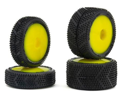Micro Spiker Pre-Mounted Front and Rear Carpet Tires for Losi® Micro-B (Yellow)