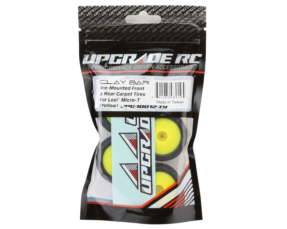 Clay Bar Pre-Mounted Clay Tires for Losi® Micro-T (Yellow) (4)