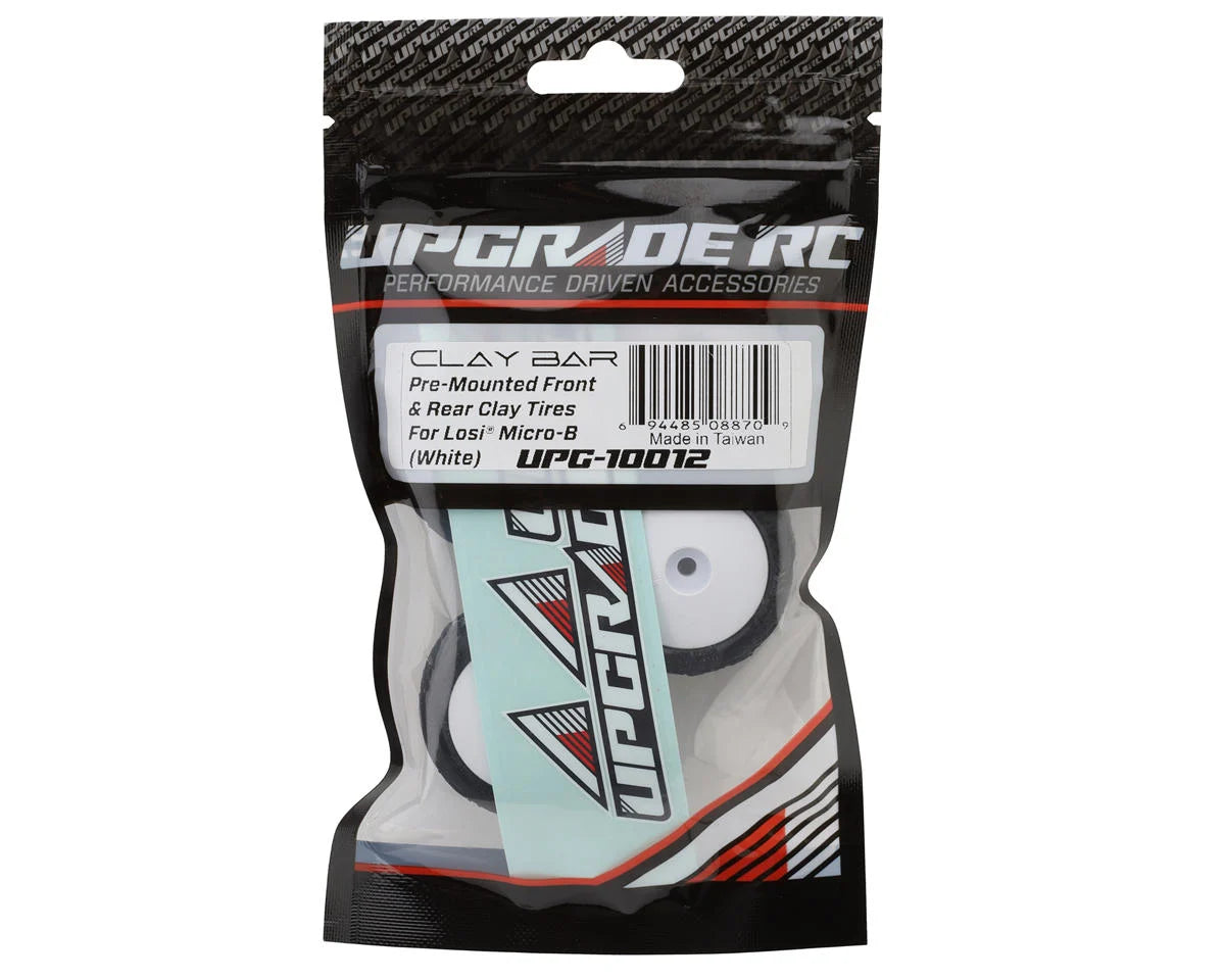 Clay Bar Pre-Mounted Front and Rear Clay Tires for Losi® Micro-B™ (White)
