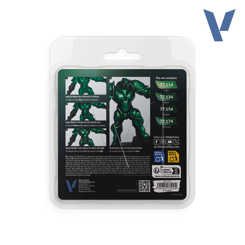 Dusken Green True Metallic Metal Paint Set