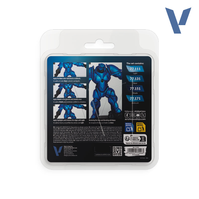 Sapphire Blue True Metallic Metal Paint Set
