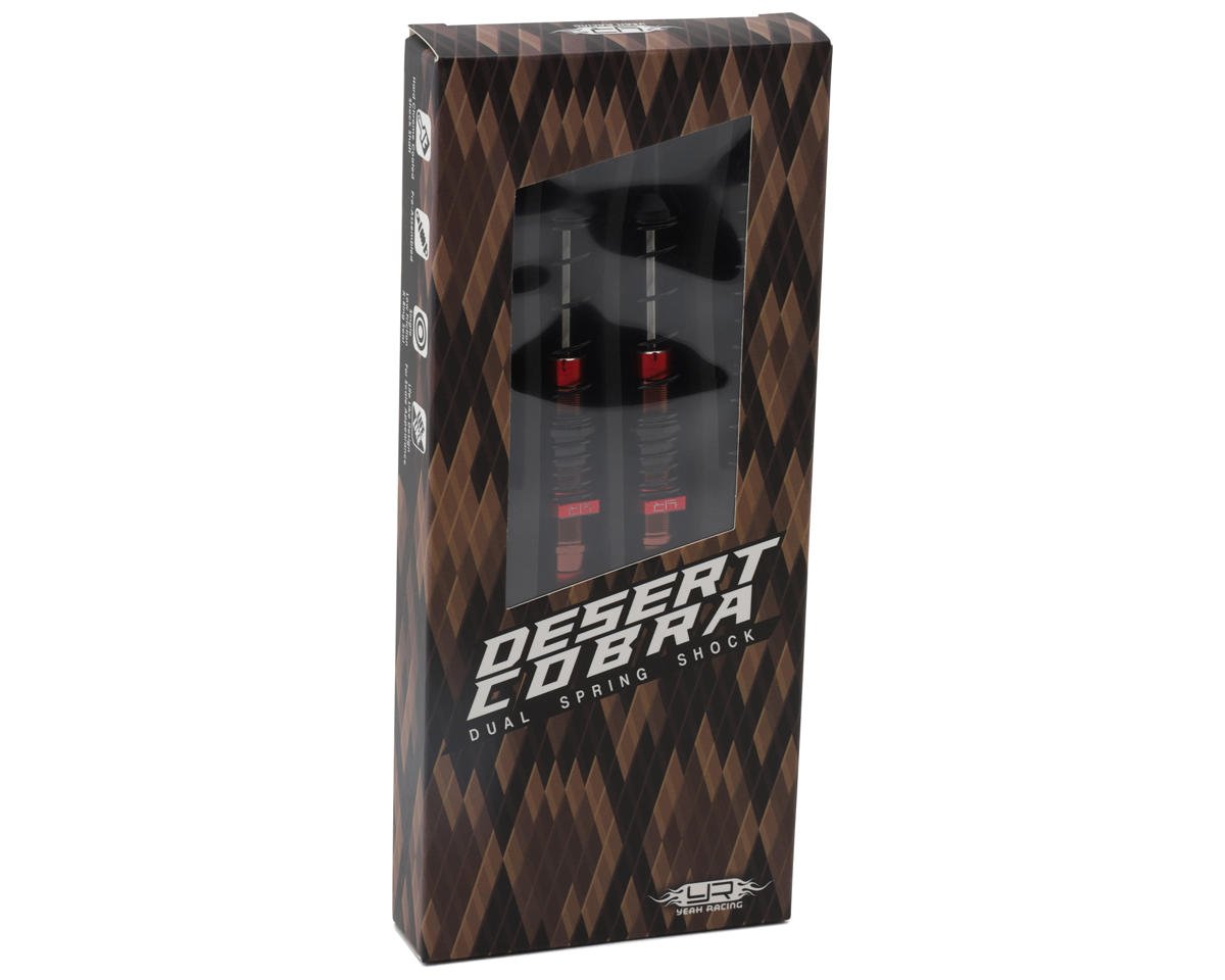 Aluminum Desert Cobra Dual Spring Shocks (Red) (2) (100mm)