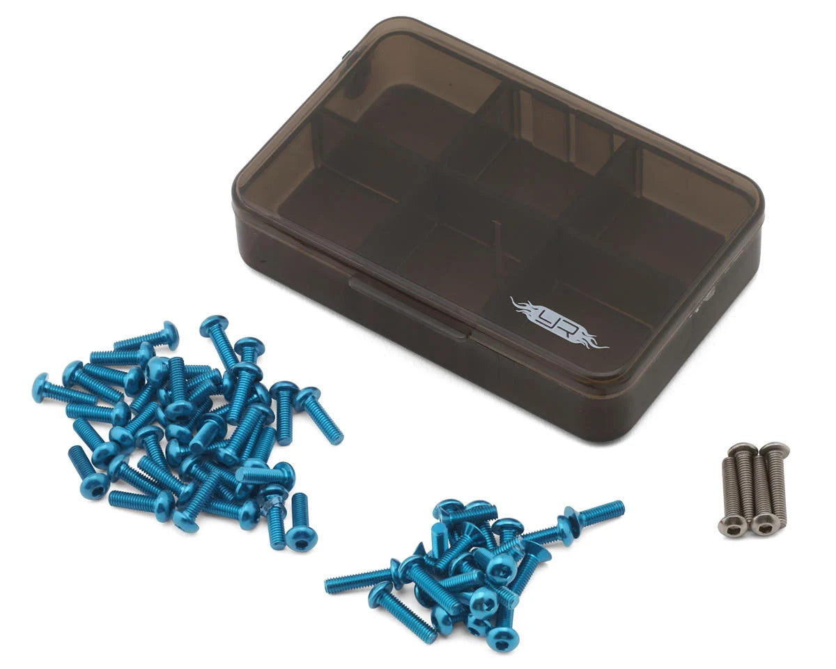 Tamiya TT-02 Assorted 7075 Aluminum & Titanium Screw Set (Blue) w/Container