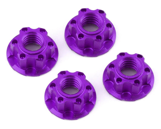 4mm Aluminum Serrated Wheel Nuts (x4) - Purple