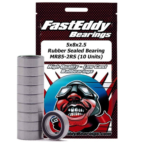 TFE 271 Fast Eddy 5x8x2.5 Rubber Sealed Bearings MR85-2RS (10)