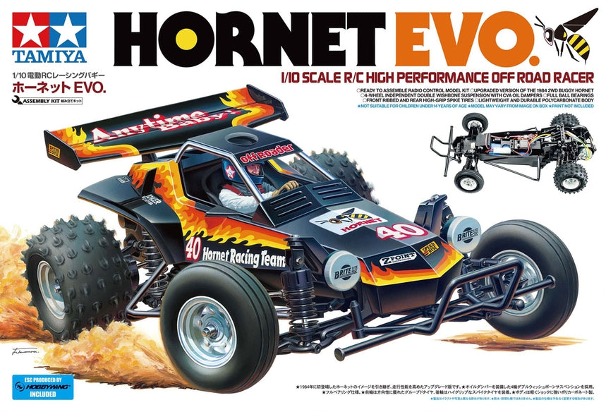 TAMIYA HORNET EVO 1/10 オフロードRCカー Tamiya Hornet EVO 1/10 Off-Road 2WD Buggy Kit – Chris's House