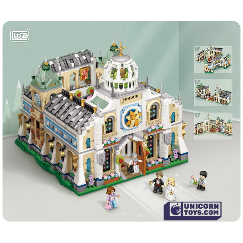 Open and close Wedding Church Building Brick Set
