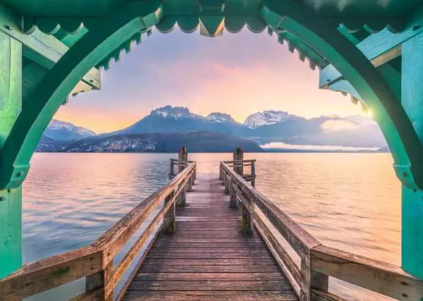 Beautiful Walkways: Romantic Footbridge at Lac d'Annecy