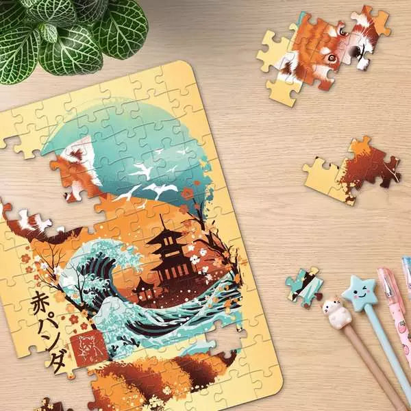 Ukiyo-E Cat Warrior, Red Panda & Dragon Puzzle - 3 in a Box!