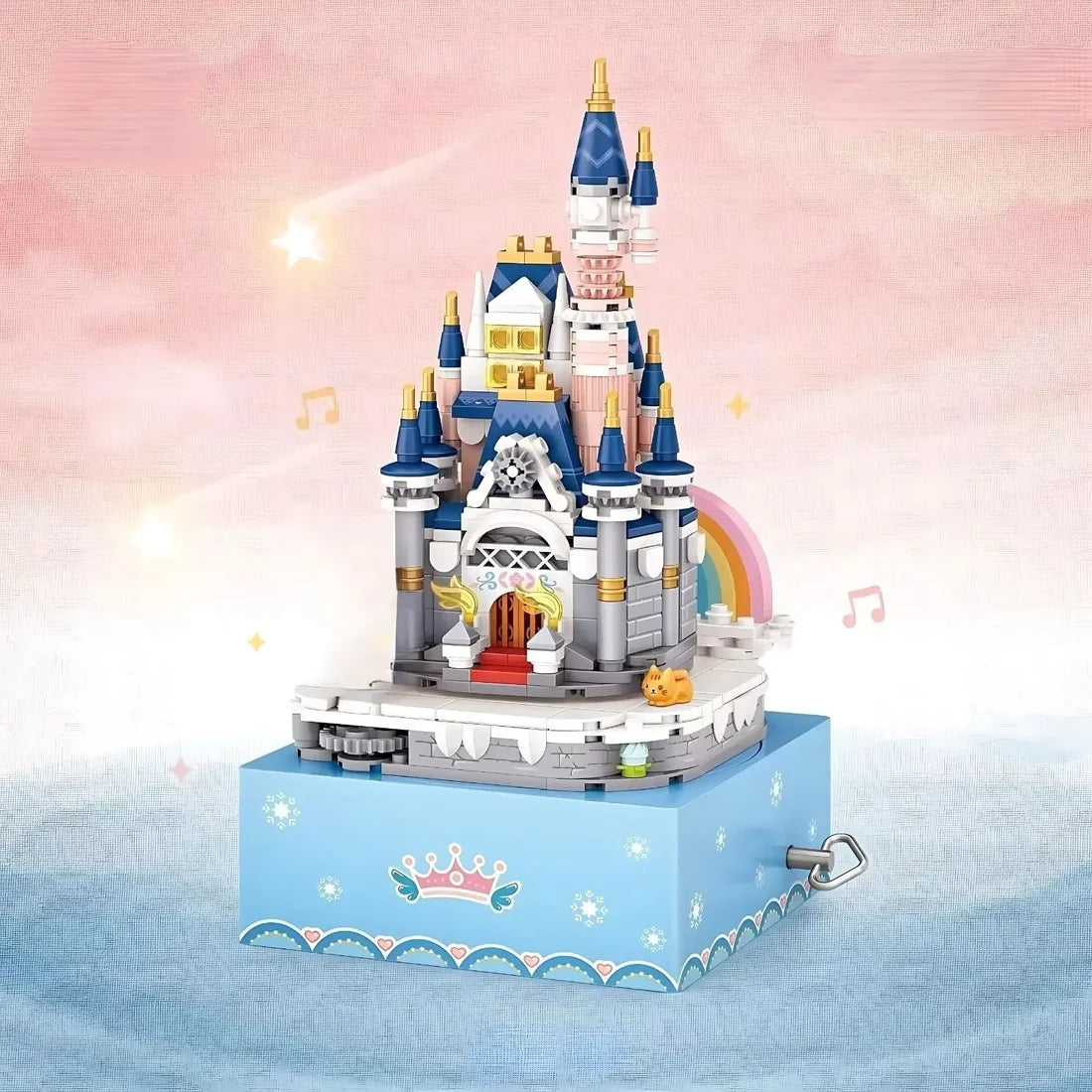 Princess and Castle Rotating Music Box Building Brick Set