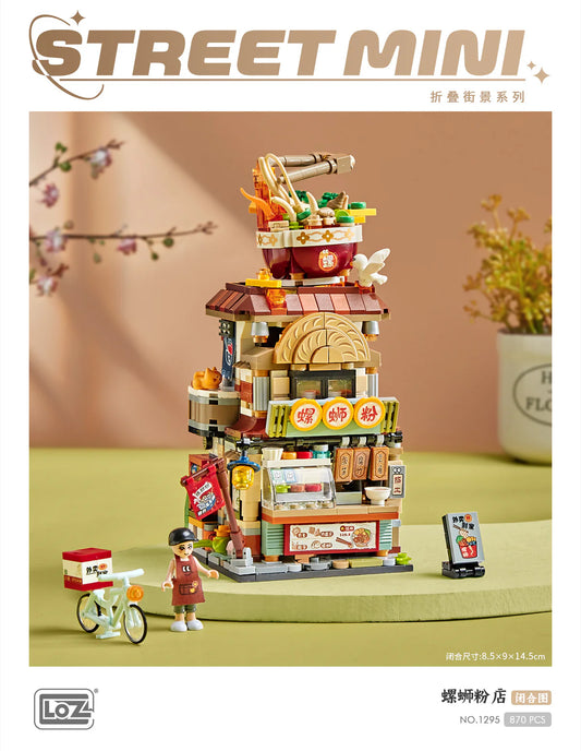 The spiral noodle shop | LOZ 1295 Building Bricks Mini Street Food Set