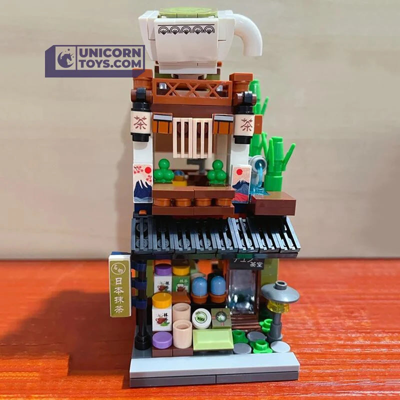 Matcha Tea Cake Shop | LOZ 1656 Building Bricks Mini Street Set
