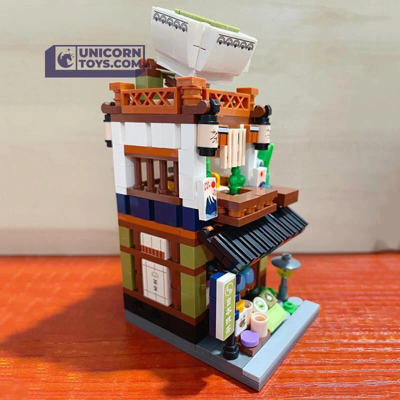Matcha Tea Cake Shop | LOZ 1656 Building Bricks Mini Street Set