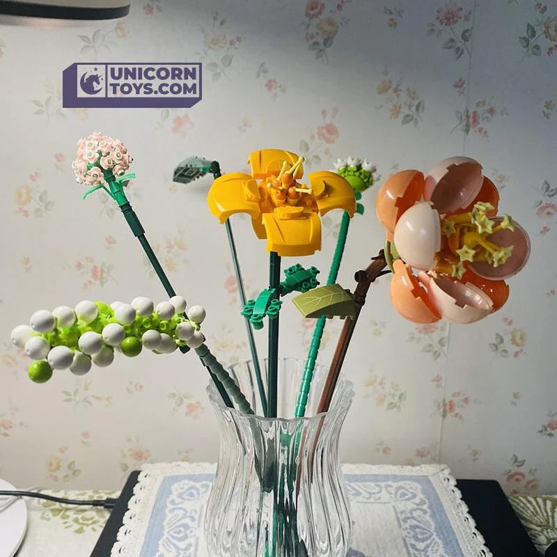 Hibiscus Lily Daisy Hydrangea Model | LOZ 1658 Mini Block Building Bricks Set Eternal Flower