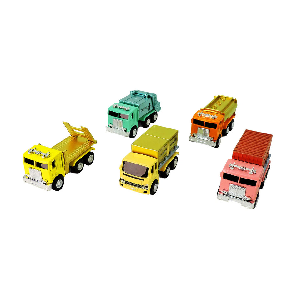 Diecast Metallic Pull-Back Truck in Container