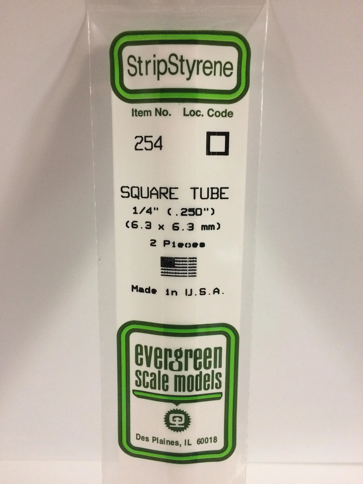 Square Tubing 1/4" (0.25") (6.3mm) (2)