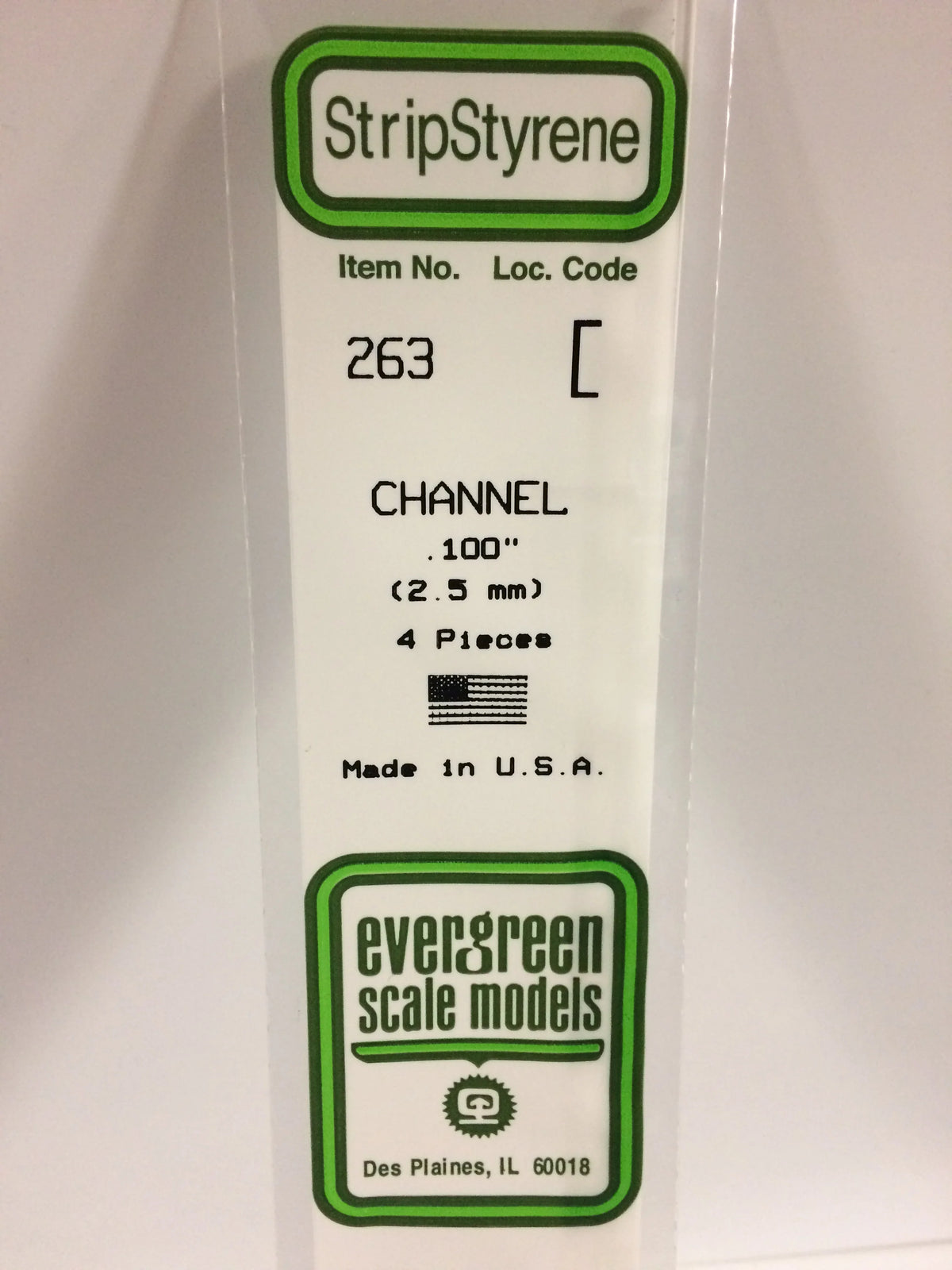 Polystyrene Channel Set (4) (14x0.1") (2.5mm)