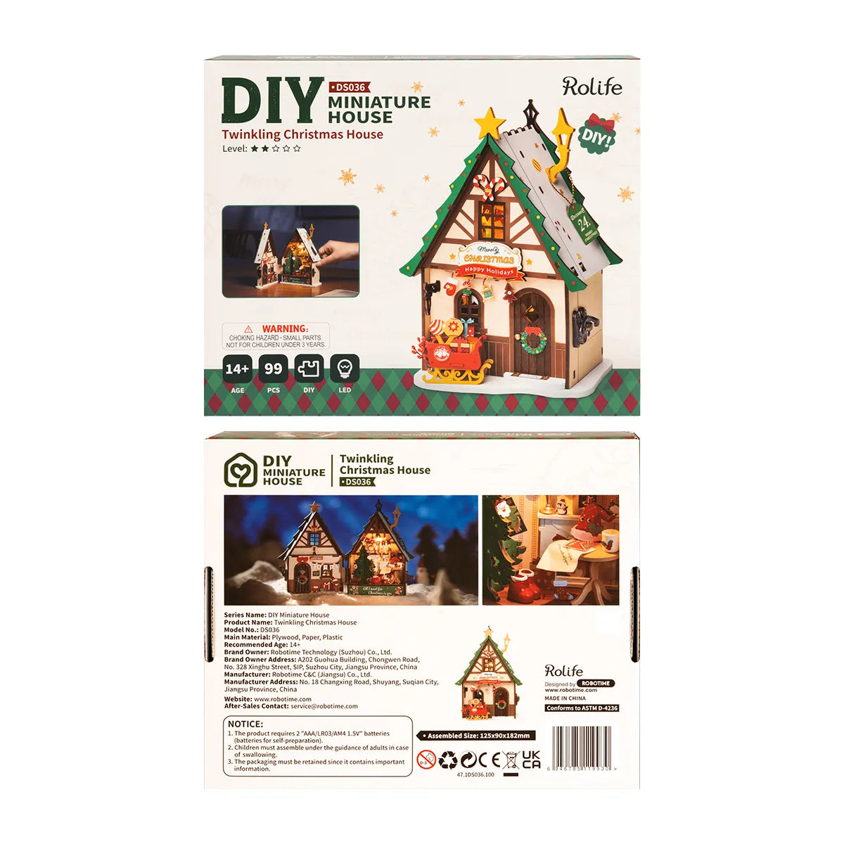Twinkling Christmas House - DIY Miniature House Kit