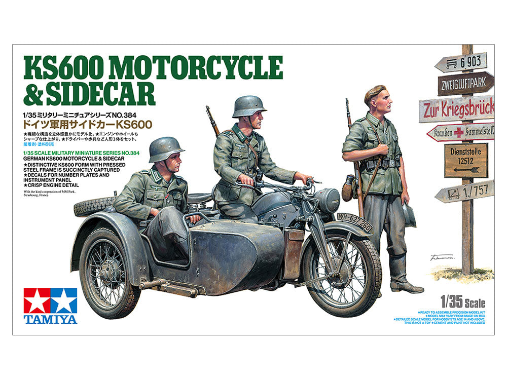 1:35 German KS600 Motorcycle and Sidecar