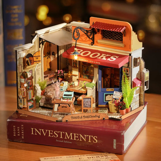 Corner Bookstore - DIY Miniature House Kit