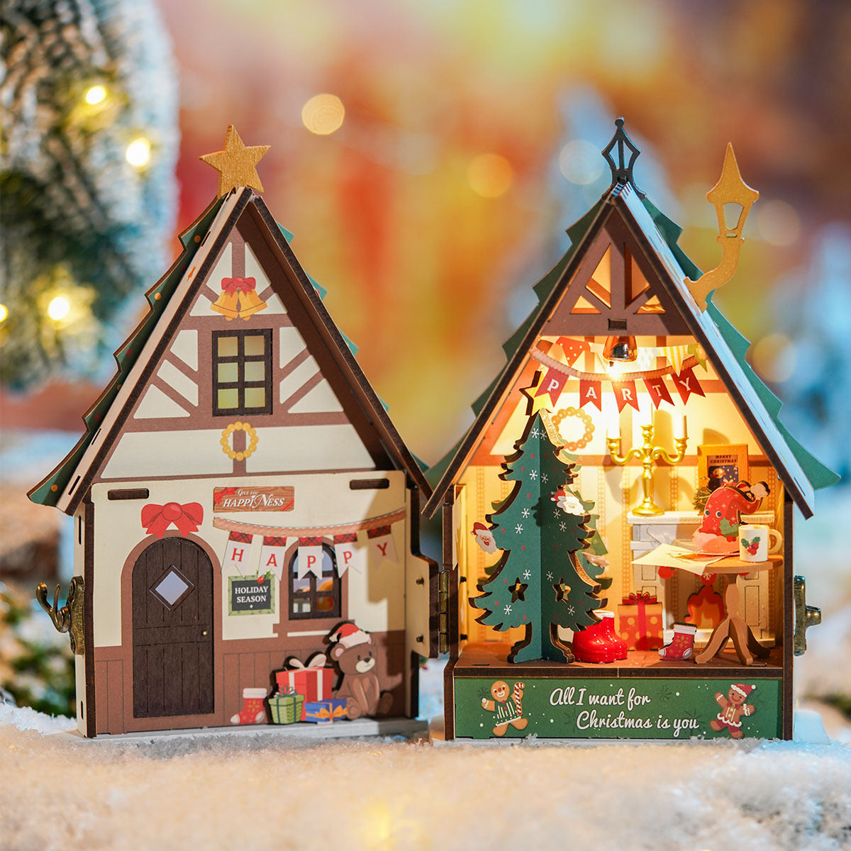 Twinkling Christmas House - DIY Miniature House Kit