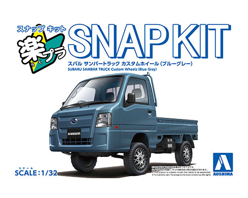 1/32 SNAP KIT Subaru Sambar Truck Custom Wheels (Blue Gray)