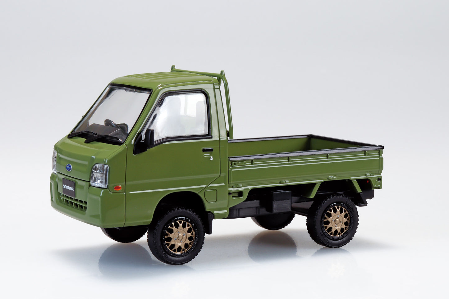 1/32 SNAP KIT Subaru Sambar Truck Custom Wheels (Olive Green)