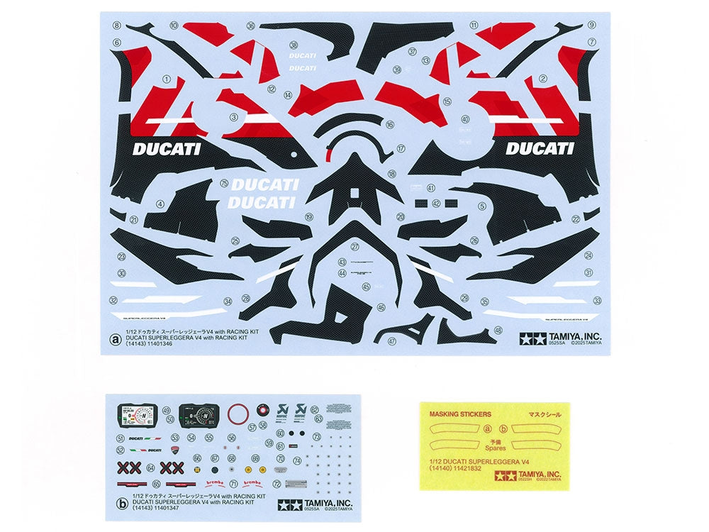 1/12 Ducati Superleggera V4 Motorcycle Model w/Racing Kit