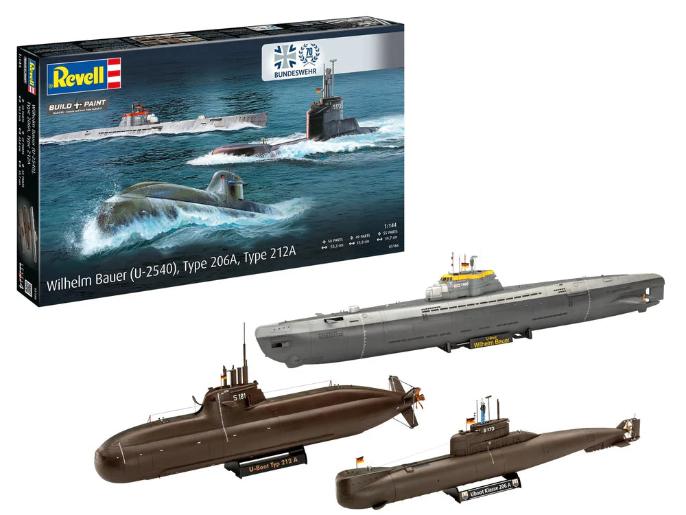 1:144 Wilhelm Bauer, Type 206A, Class 2 - 70 Years Bundeswehr
