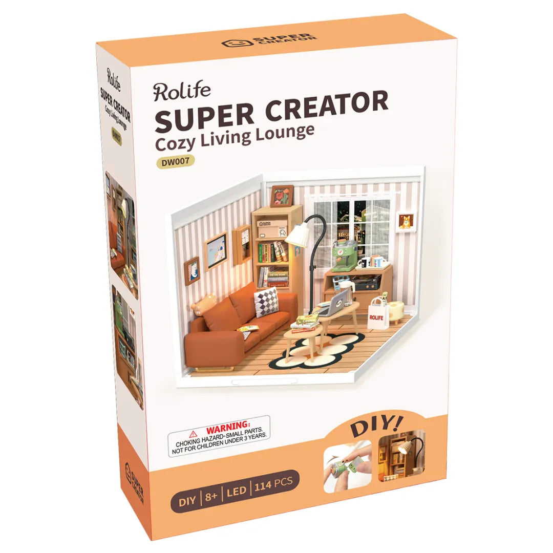 Cozy Living Lounge DIY Miniature 3D Plastic Model Kit