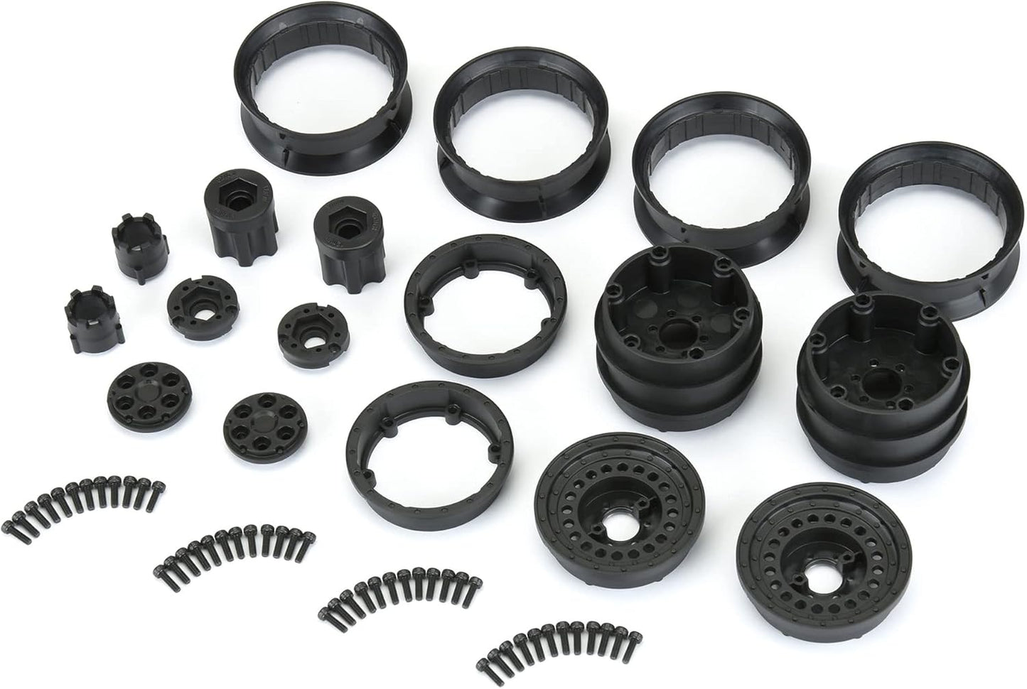 1/10 Carbine Front/Rear 1.9" 12mm Rock Crawler Wheels (2) Black
