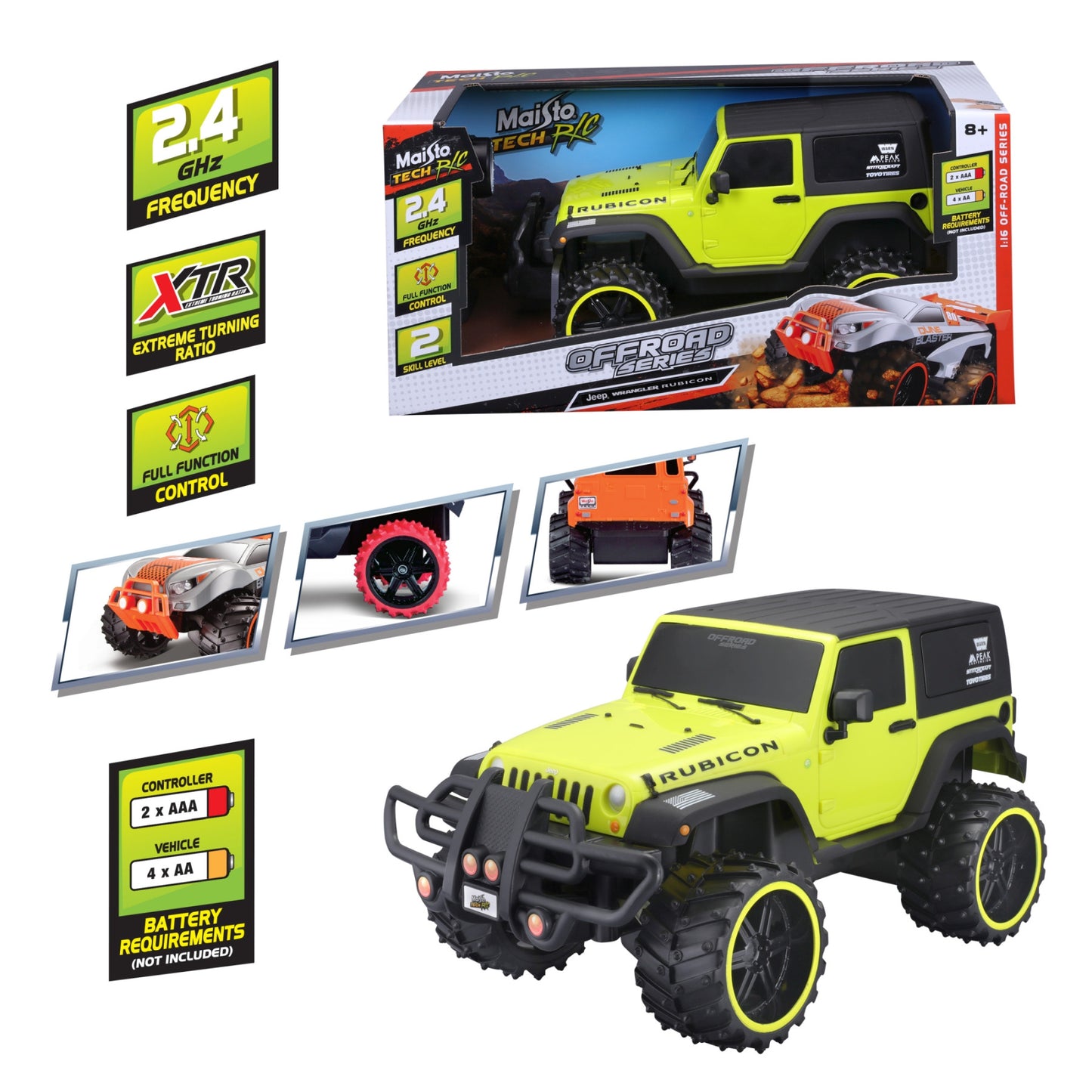 RC 1/16 Off-Road Jeep Wrangler Rubicon - Black