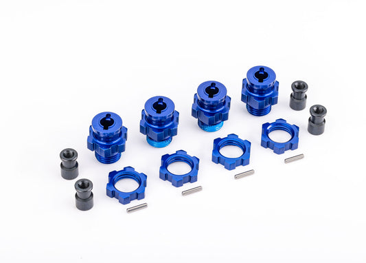 17 mm Blue Aluminum Splined Hubs w/ Nuts (x4)
