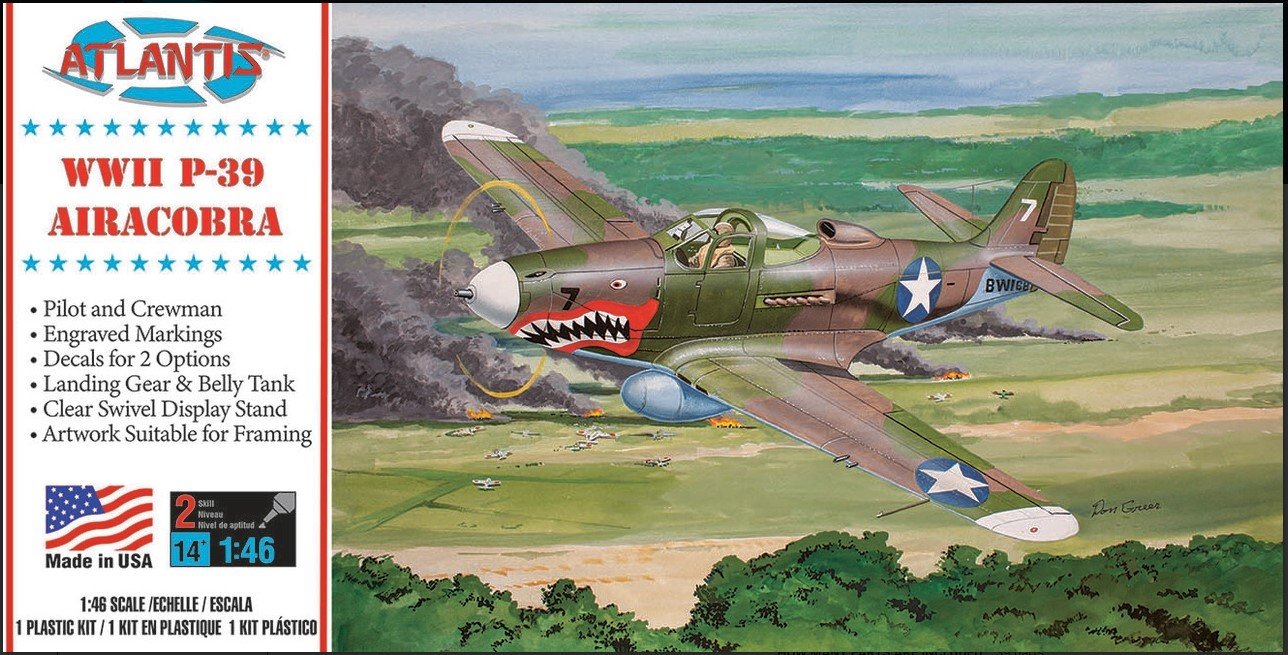 1/46 P-39 Bell Airacobra WWII Fighter Model Kit