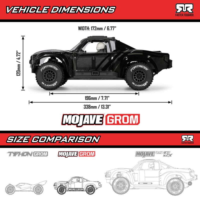 MOJAVE GROM 4X4 RTA/KIT - Small Scale Desert Truck - Clear/Black