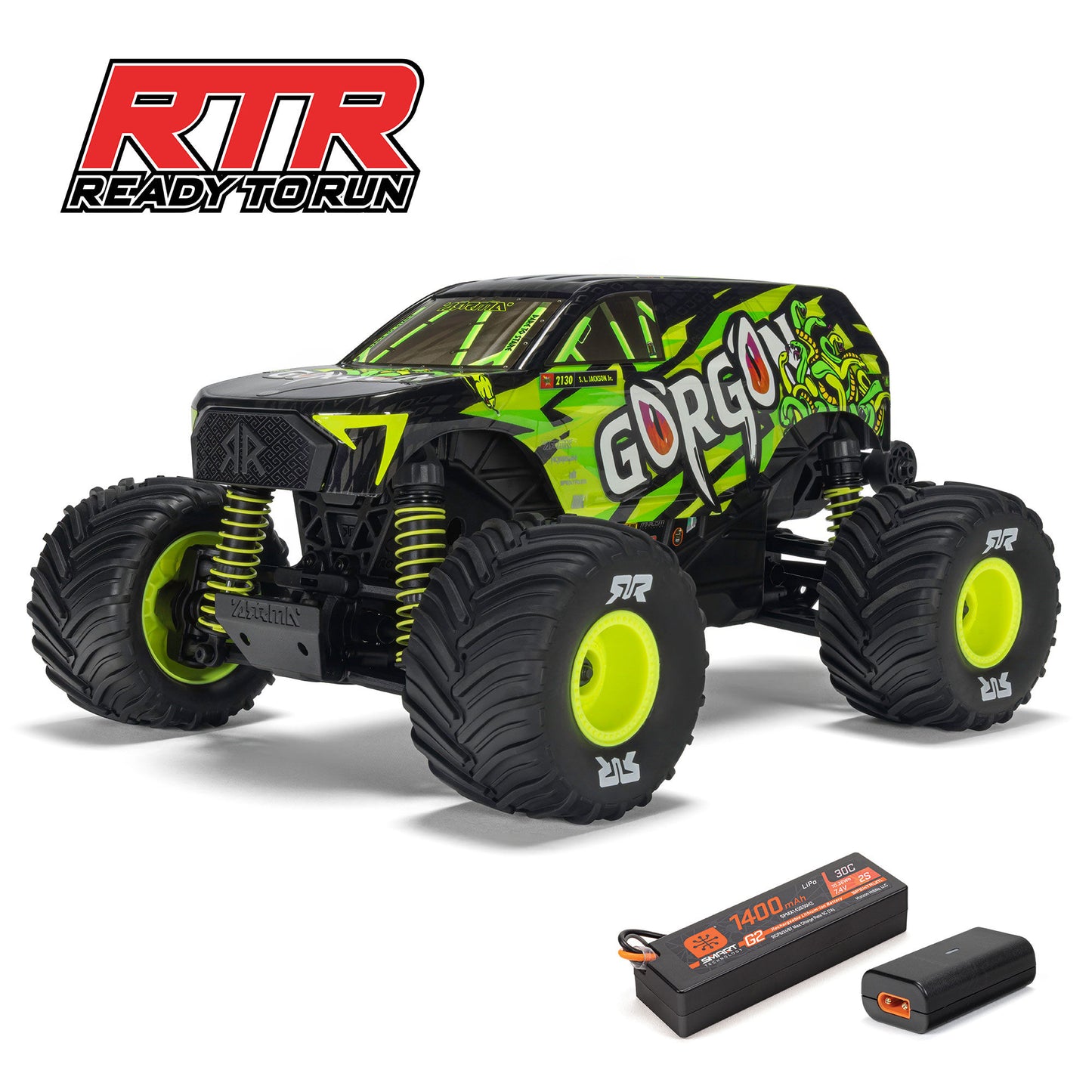 1/16 Gorgon Grom 4x4 RTR Brushed Monster Truck, Yellow - Battery & Charger Included PREORDER
