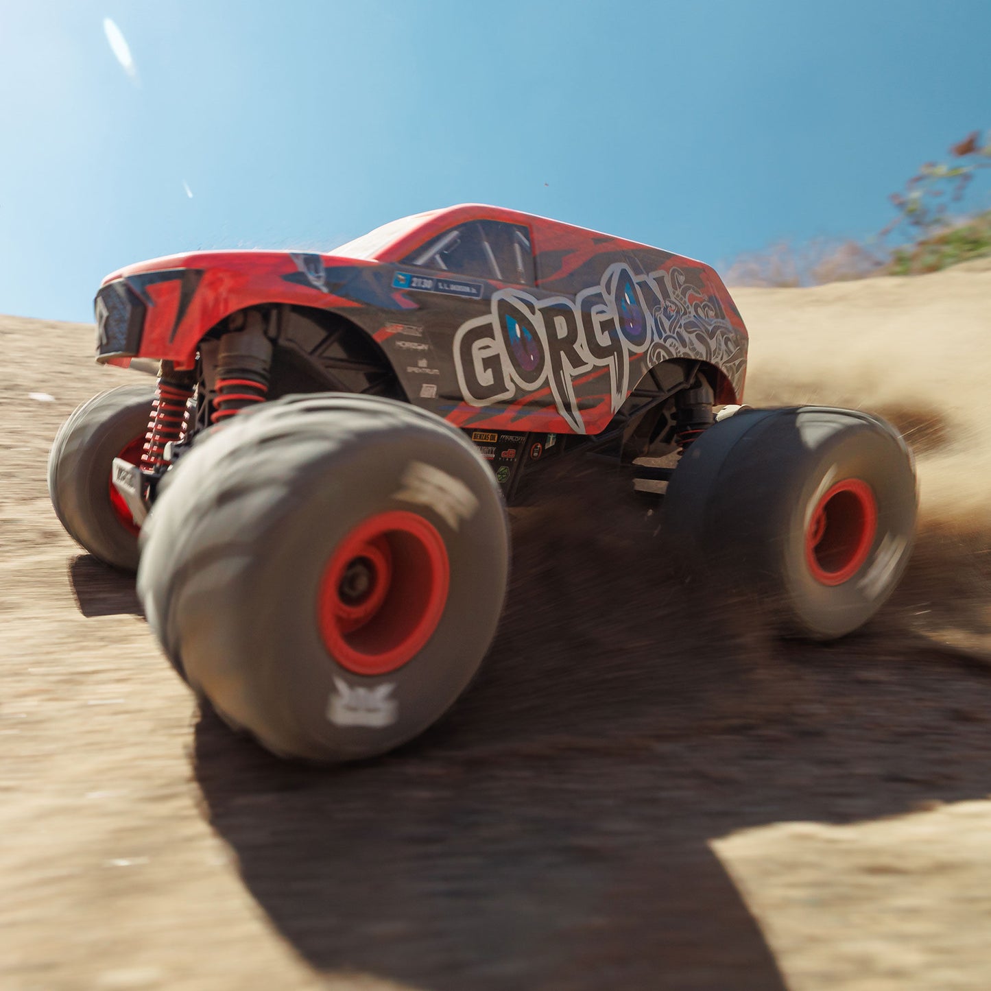 1/16 Gorgon Grom 4x4 RTR Brushed Monster Truck, Red - Battery & Charger Included  PREORDER