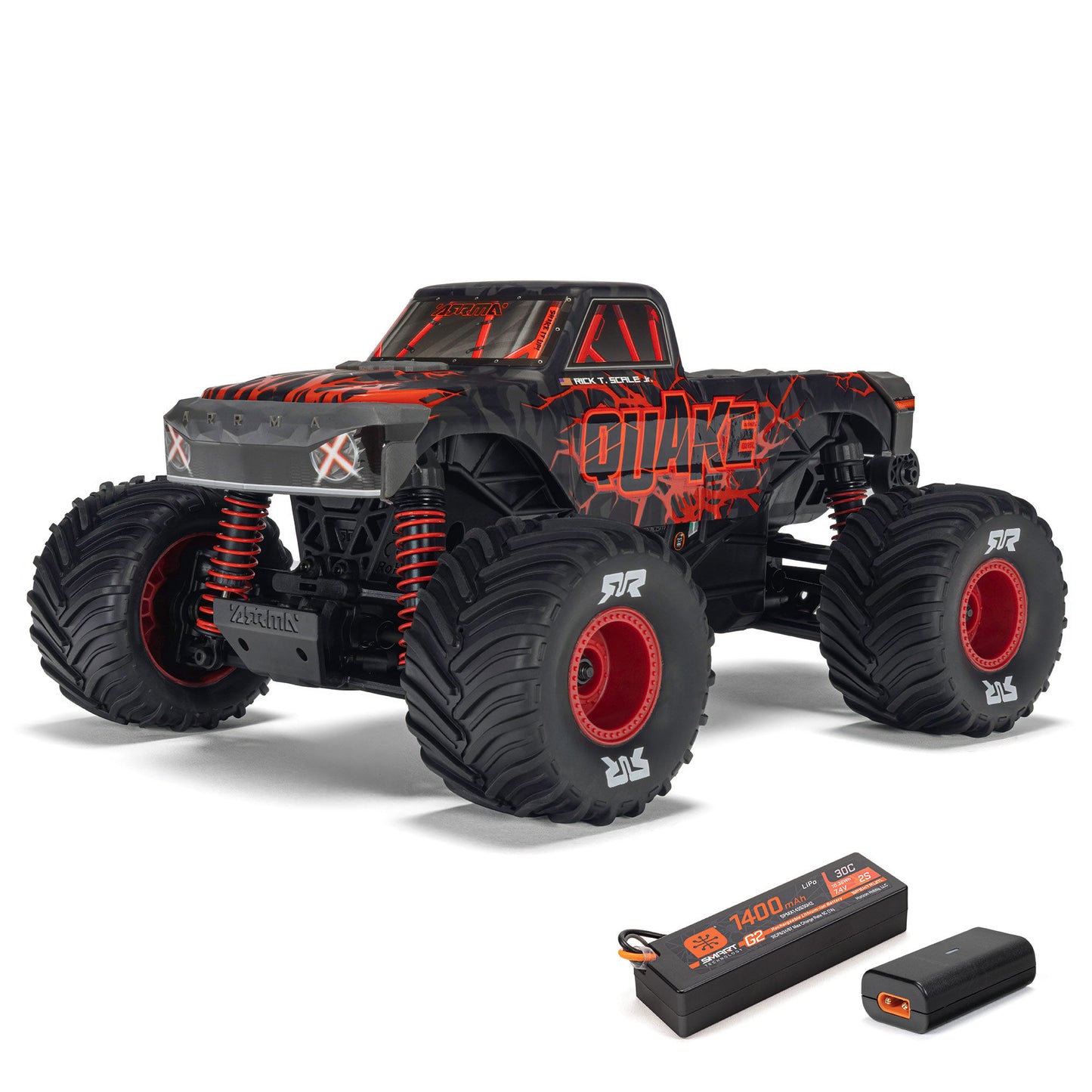 1/16 Quake Grom 4x4 RTR Brushed Monster Truck, Red - Battery & Charger Included PREORDER