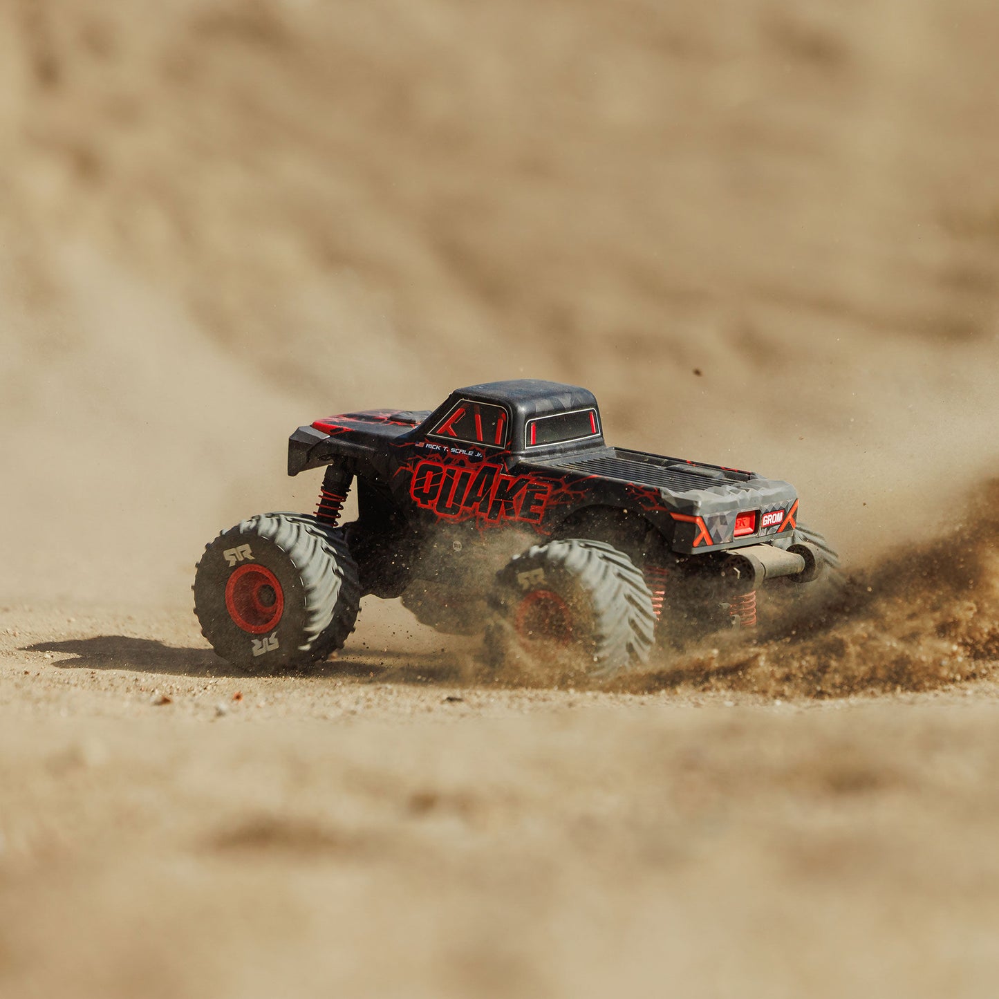 1/16 Quake Grom 4x4 RTR Brushed Monster Truck, Red - Battery & Charger Included PREORDER