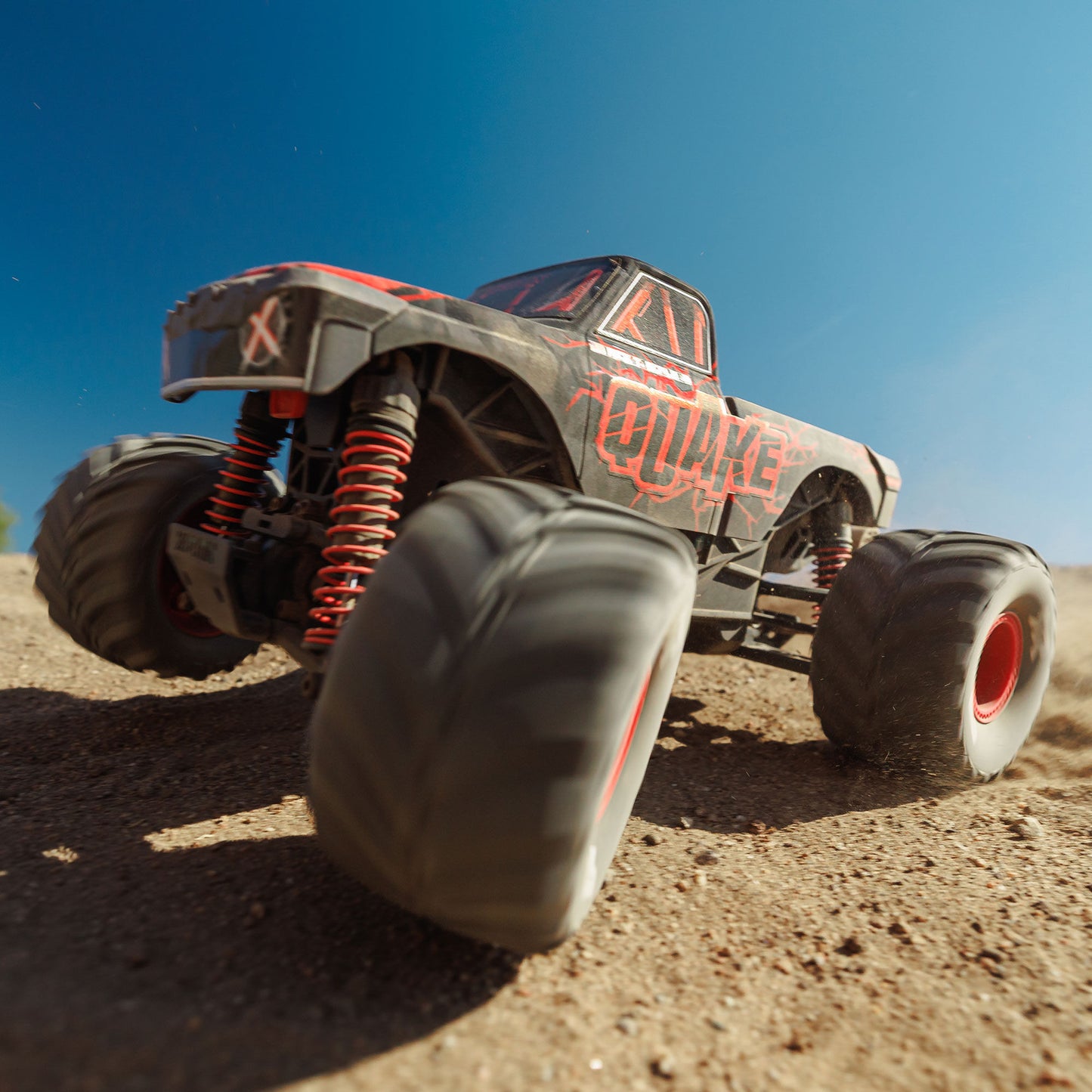 1/16 Quake Grom 4x4 RTR Brushed Monster Truck, Red - Battery & Charger Included PREORDER