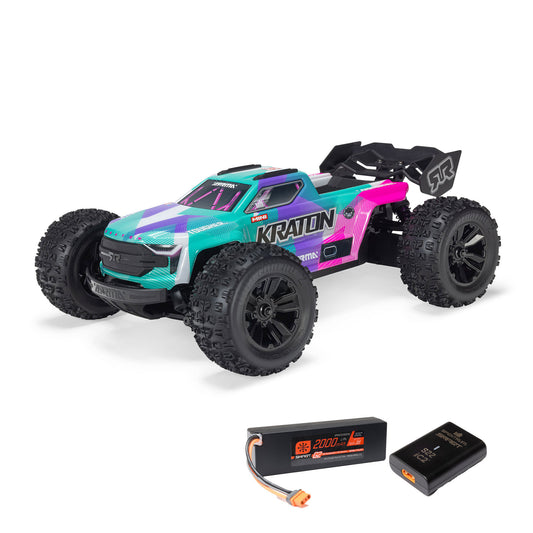 1/16 Mini KRATON 3S DSC 4X4 RTR Brushless Speed Truck - Teal/Pink